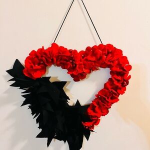 Red and Black Heart Wreath